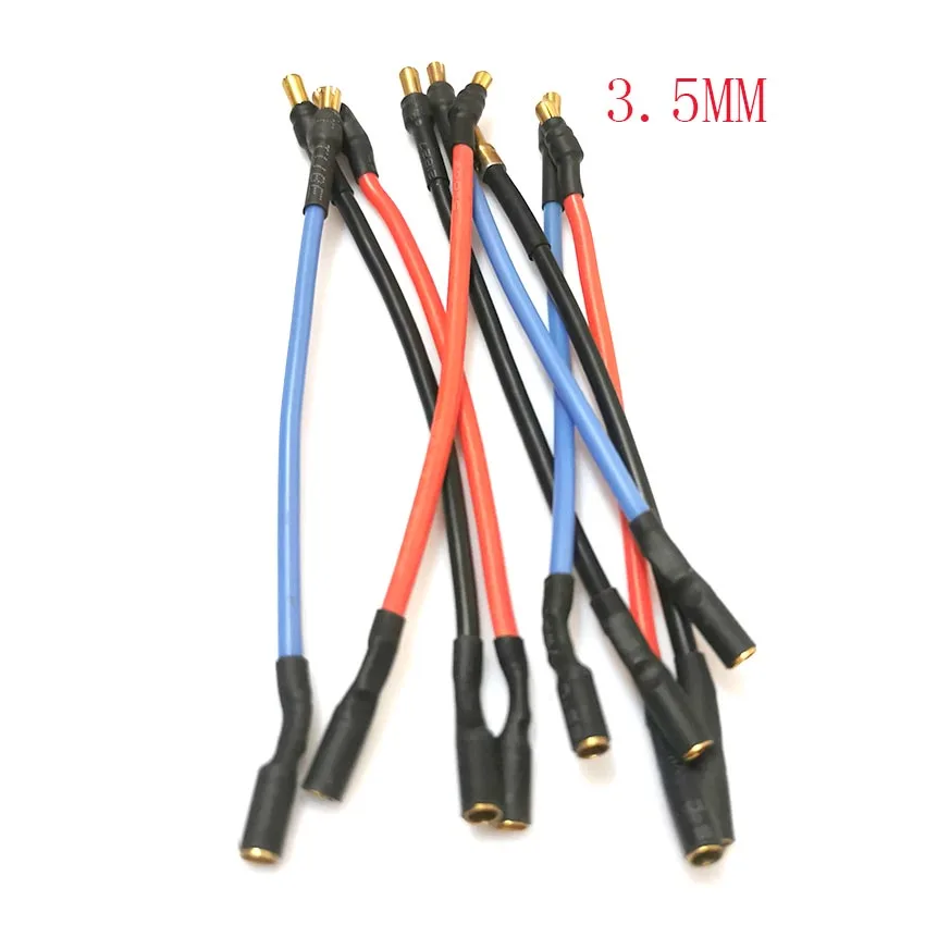 Cable de silicona para control remoto, controlador electrónico de velocidad, Motor ESC, 10/25cm, conector Banana de 3,5mm, cables de cableado, 5 unidades por juego - imagen 2