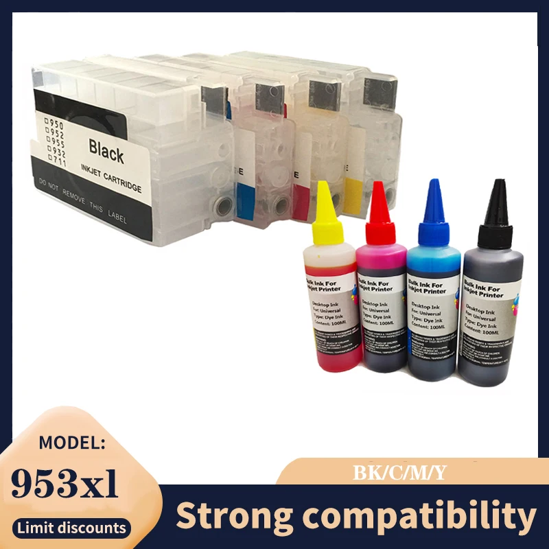 Cartuchos de tinta 953XL de repuesto para HP953XL 953 XL recargables con chip HP Officejet Pro 7720 7730 7740 8710 8715 8718 8720 - imagen 2