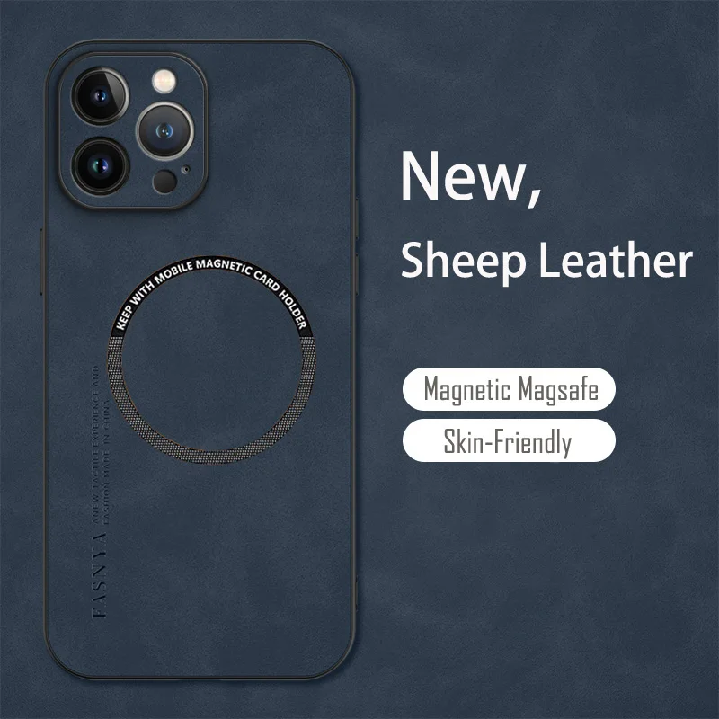 Funda Cuero Magsafe iPhone 15 14 13 - Piel Oveja Vintage Antigolpes - imagen 2