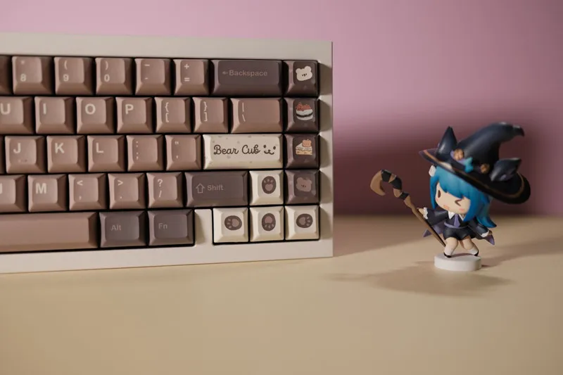 Teclas de oso pequeño de 142 teclas, teclas de perfil KCA, teclas de sublimación de tinte PBT para teclado mecánico para jugar Cherry MX Switch - imagen 3