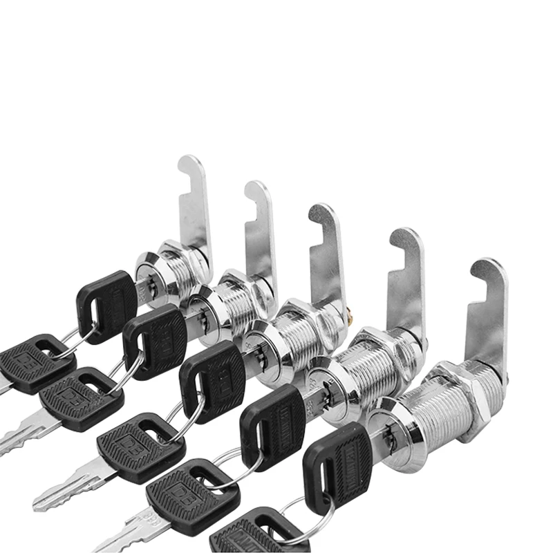 5/20 juegos de cerradura de leva de casillero de seguridad de gabinete de cilindro de Metal con 2 llaves misma llave diferente caja de correo de seguridad cajón de cerradura 16mm - imagen 4