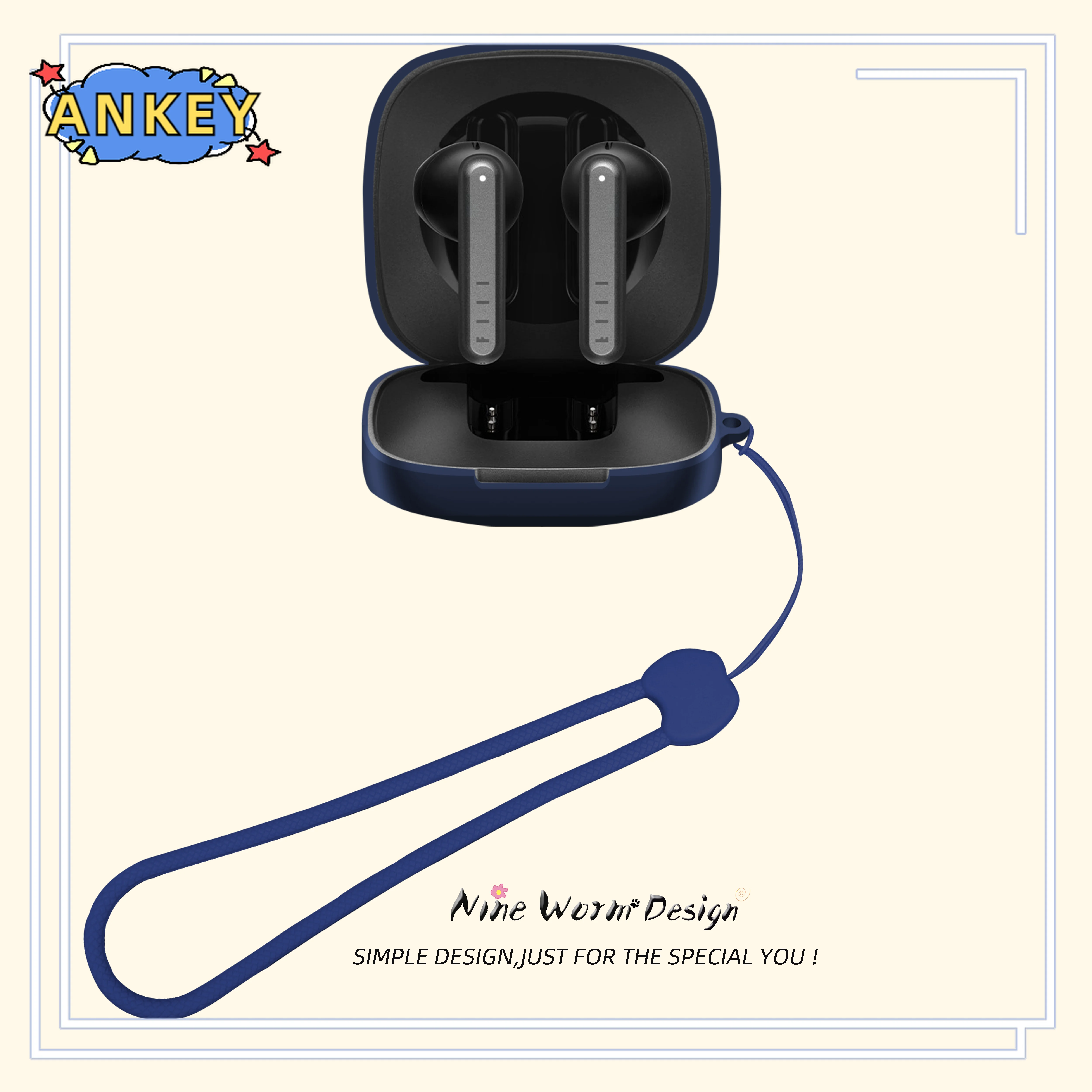 Funda protectora para auriculares FIIL, funda de silicona suave anticaída, inalámbrica, Bluetooth