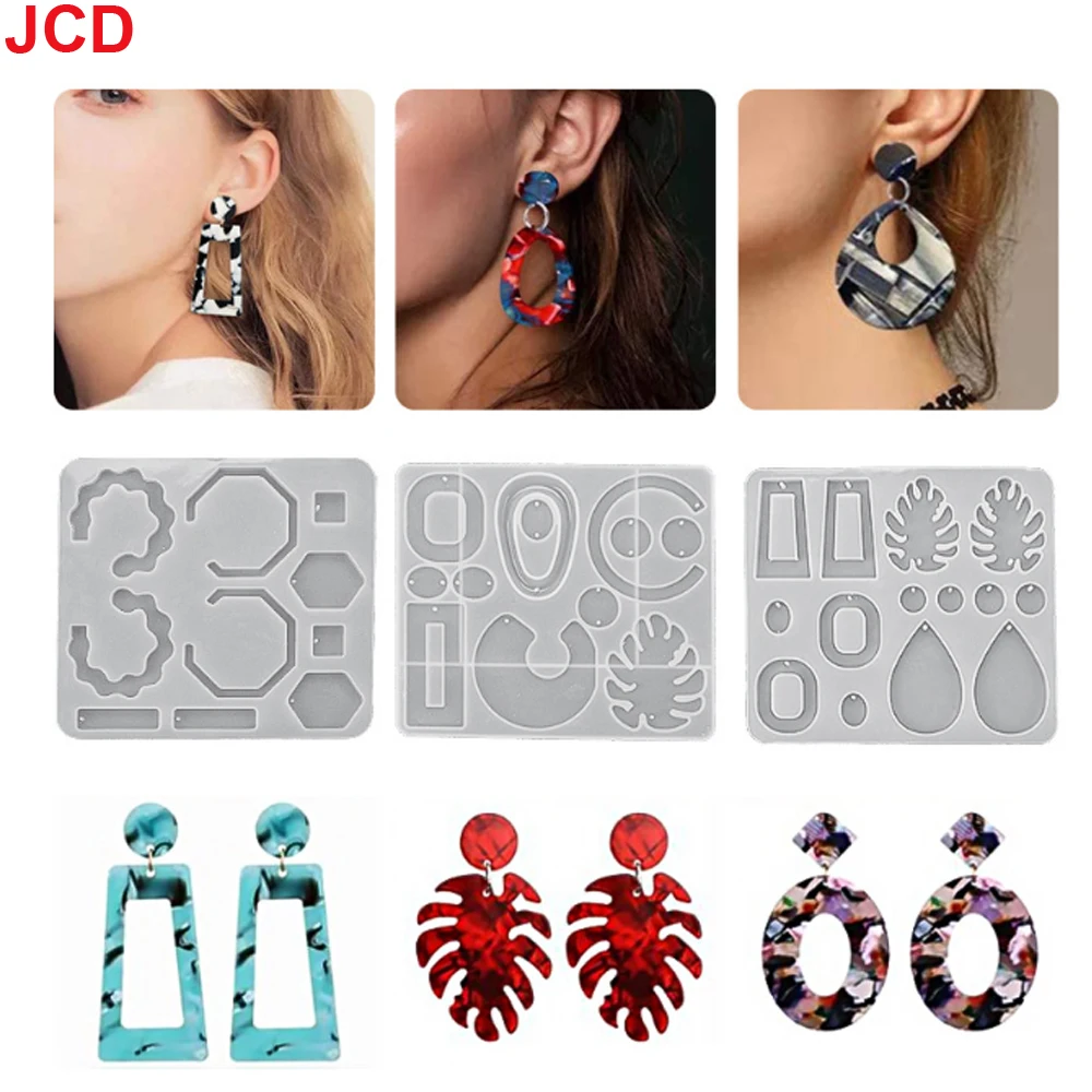 JCD moldes de resina para pendientes, moldes de fundición de joyería, colgante de silicona, moldes de resina epoxi para pendientes para mujer, suministros para hacer joyas DIY - imagen 4