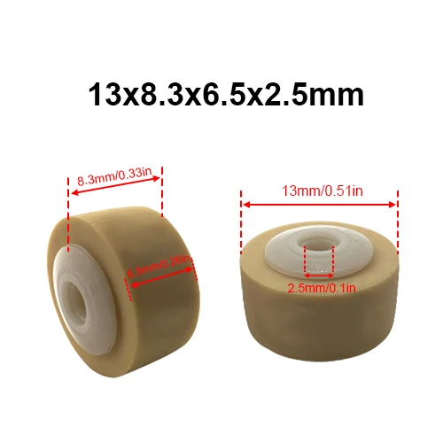 Polea de correa de rodillo de pellizco de goma para JVC, 11mm x 8x7x2, movimiento de cubierta de Cassette, grabadora de Audio, unidades, accesorios de Cassette, 1 unidad