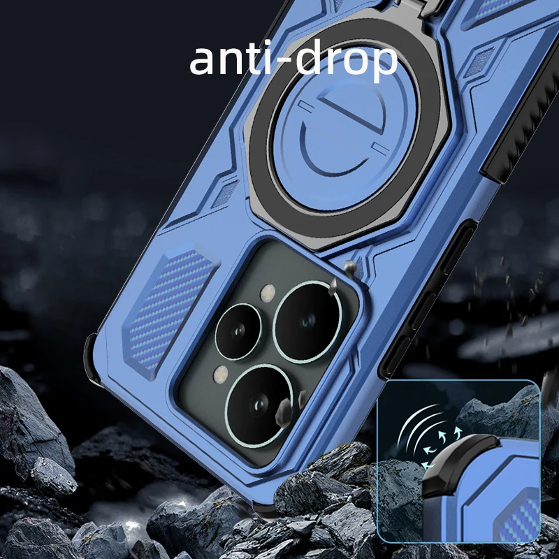 Funda de teléfono con soporte de Metal para Realme 15 Pro 5G, hoja magnética de hierro para Realme 15 5G, soporte Global чехол, Funda trasera - imagen 2