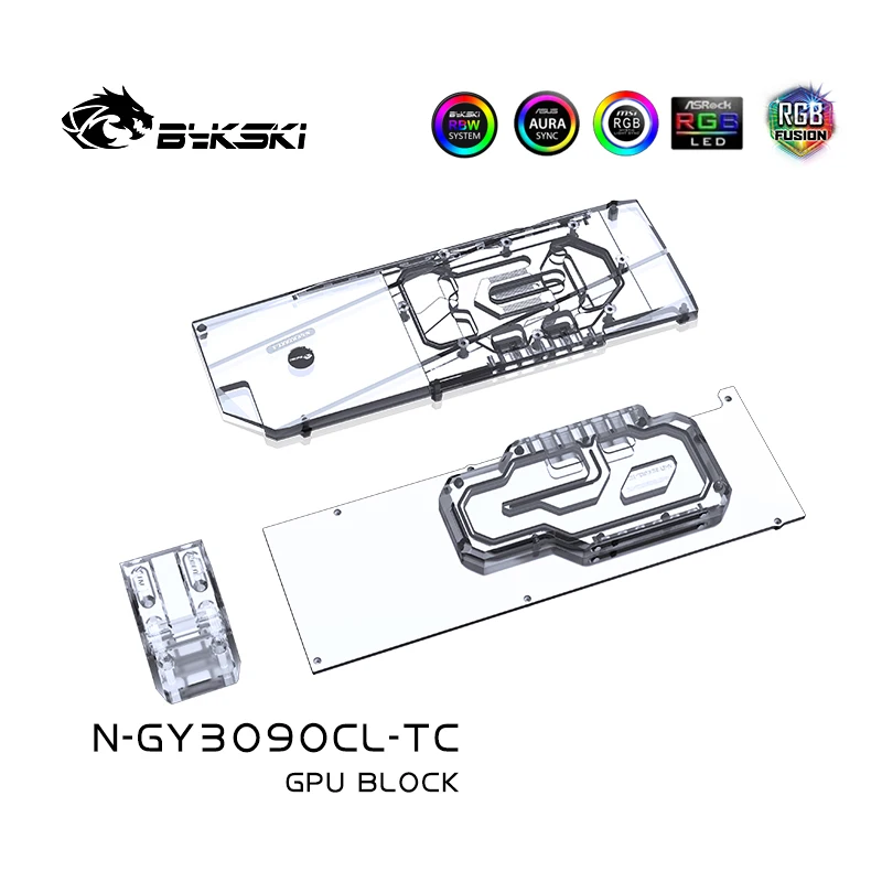 Bykski-Bloque de placa trasera GPU de refrigeración activa para GALAX RTX 3090 Classic/ Blower Bulk, tarjeta de vídeo, Enfriador de disipador de calor VRAM, N-GY3090CL-TC - imagen 2