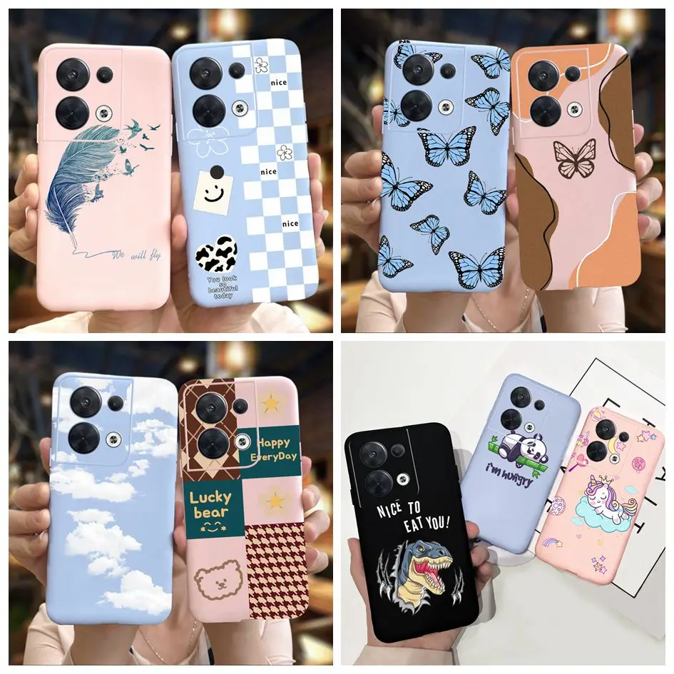 Funda de teléfono de dibujos animados para OPPO Reno8 Lite 5G, cubierta trasera de Reno 8 2022, carcasa delgada suave para OPPO Reno 8, Fundas Reno8 Z Coque