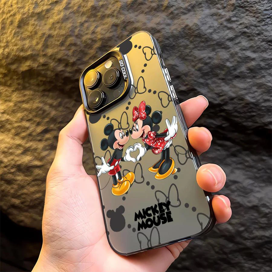 Funda de teléfono de moda Mickey Minnie pareja para Oppo A3x A60 A79 A98 A78 A58 A38 A18 A57 A76 A36 A94 A74 A55 4G 5G cubierta trasera mate - imagen 3