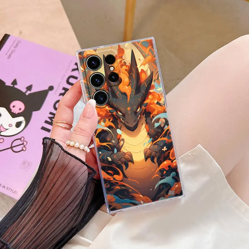 Funda de teléfono CHARIZARD CHARMELEON Pokemons para Samsung Galaxy S25 S24 S23 S22 S20 Ultra S10 S25 Plus S21 FE Note 10 20 cubierta transparente - imagen 4