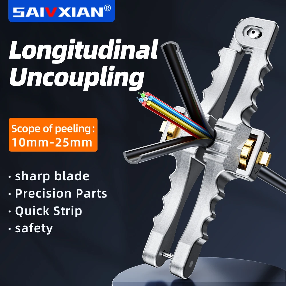 Cuchillo de apertura longitudinal Cortadora de cables de funda longitudinal Pelacables de fibra óptica - imagen 2