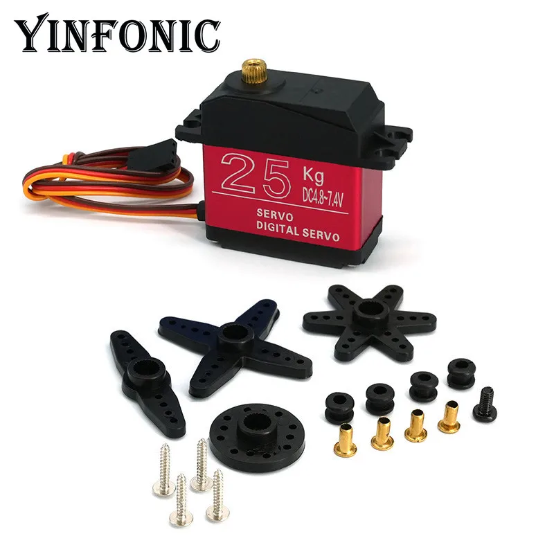 Servo engranaje de dirección Digital de engranaje de Metal de alto Torque de 180 grados 20KG 25KG 30KG 35KG para componentes electrónicos de brazo robótico de Robot - imagen 4