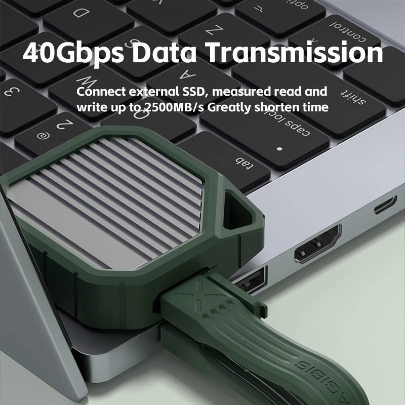 Hagibis USB 4 Cable Llavero portátil Cable corto USB C a tipo C 240W 40Gbps para Thunderbolt 3/4 iPhone 17 Pro SSD Power Bank - imagen 2