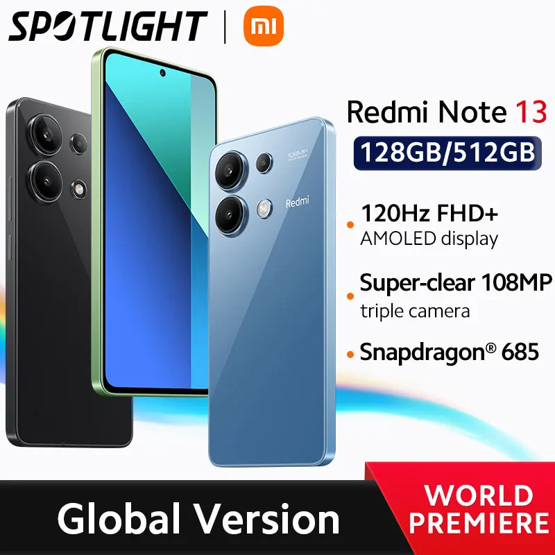 Xiaomi-Smartphone Redmi Note 13, versión Global, Snapdragon, estreno mundial®Cámara 685 108MP 120Hz Pantalla AMOLED 33W carga - imagen 2