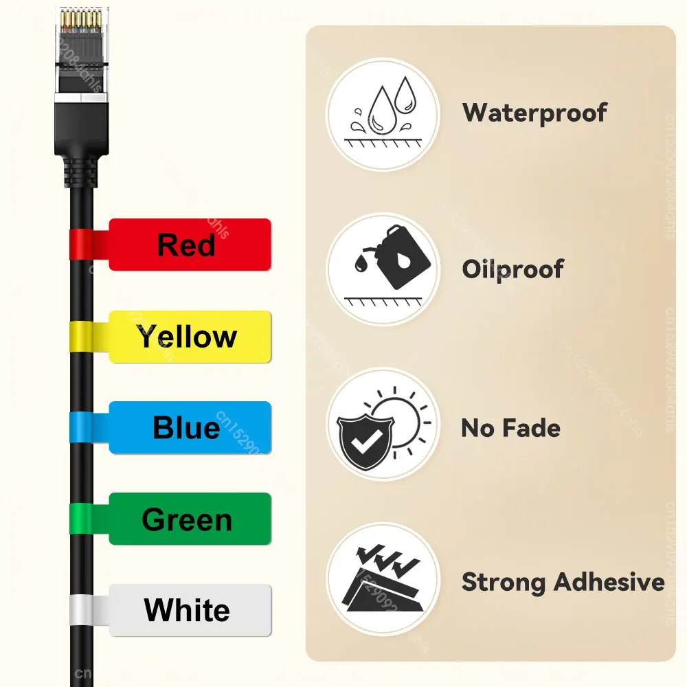 Rollo de etiquetas P15, Cable de alambre, etiqueta de red, papel adhesivo, rollo de papel de alambre, Compatible con máquina de etiquetado P15 P12 D30 Q30S - imagen 4