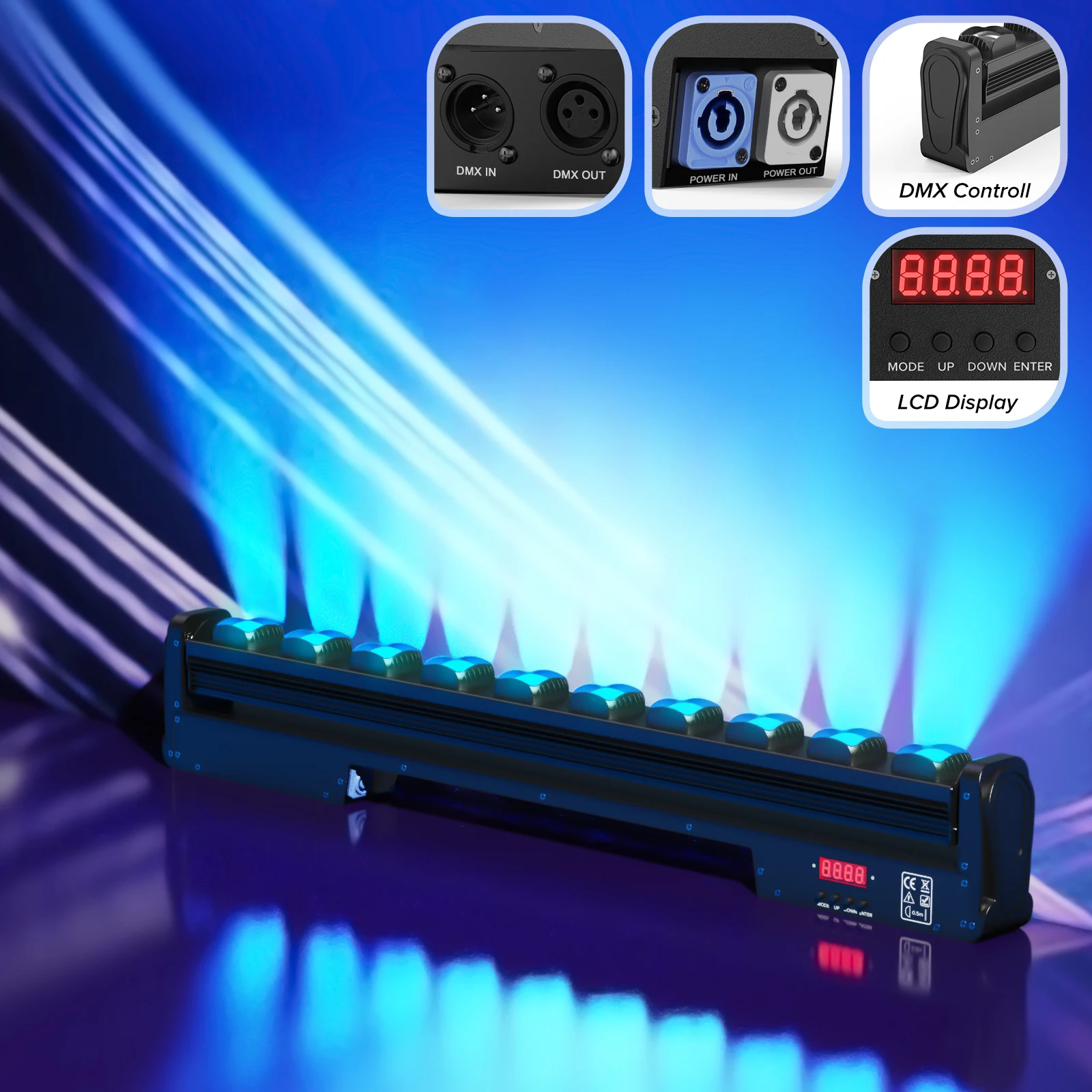 U'King 2 uds 250W RGBW luz de pared 10X25W LED giratorio punto haz cabeza móvil luces de escenario para fiesta KTV Club Bar boda DJ - imagen 5