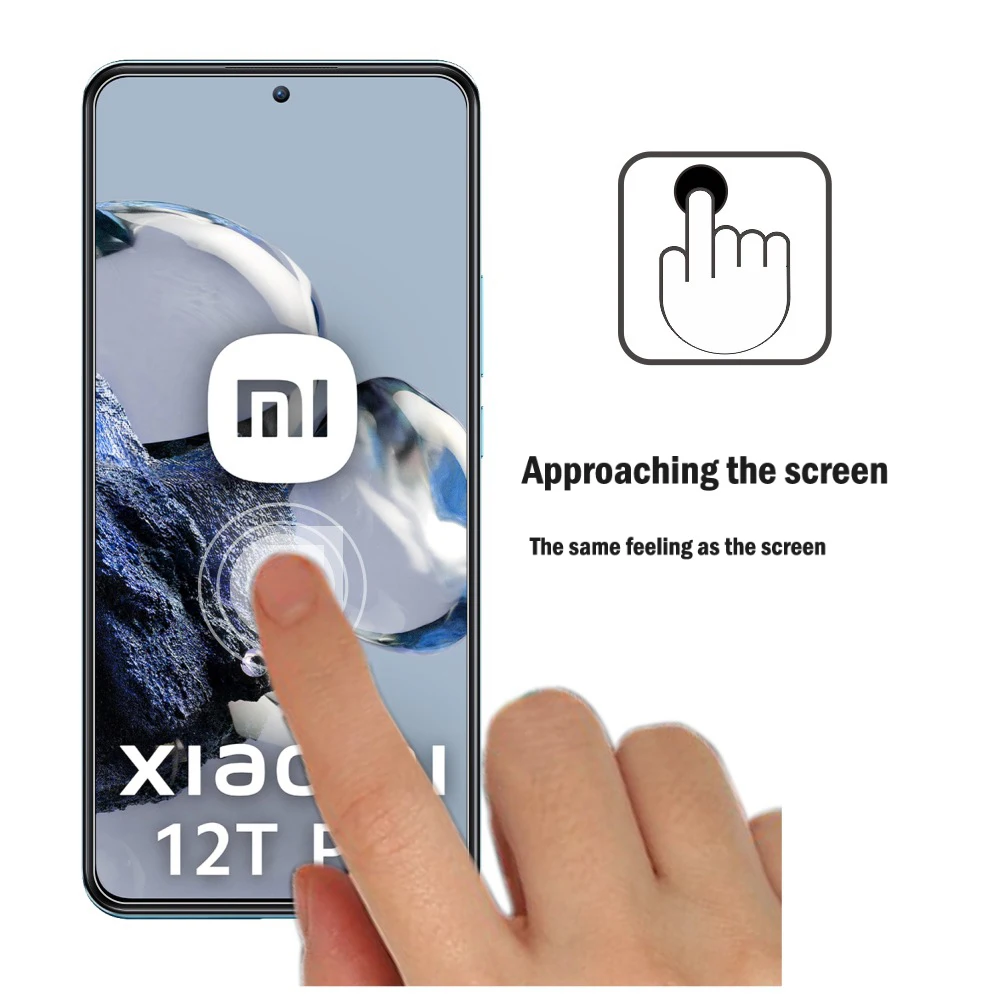 Protector de pantalla para Xiaomi mi 12t Pro, cubierta de desbloqueo de huellas dactilares, película de vidrio templado transparente de alta calidad, dureza 9H - imagen 4