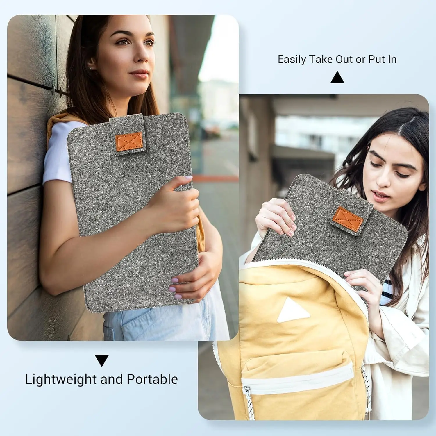 Bolsa de almacenamiento con funda de fieltro, funda para portátil, bolsas de almacenamiento, funda protectora para PC portátil, fundas para monitores portátiles. - imagen 3