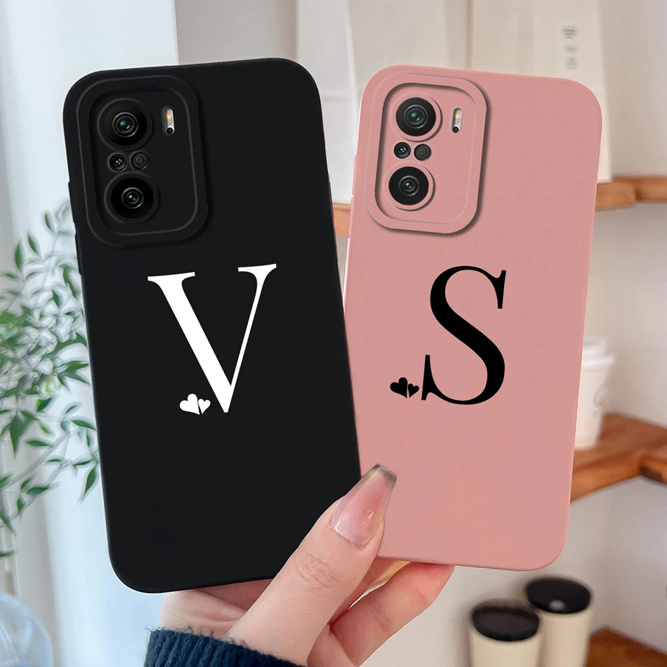 Funda de teléfono para Xiaomi Mi 11X Pro, Funda de silicona líquida suave y lisa con letras a la moda para Mi 11X11XPro, fundas traseras de alta calidad - imagen 2