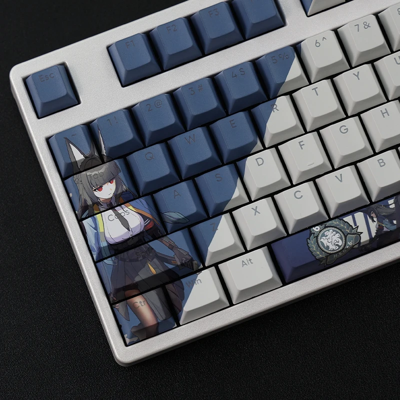 Teclas subcama de tinte PBT de 108 teclas, teclas de dibujos animados de Anime para juegos, perfil de cereza, teclas retroiluminadas Hoshimi Miyabi para Zenless Zone Zero - imagen 3