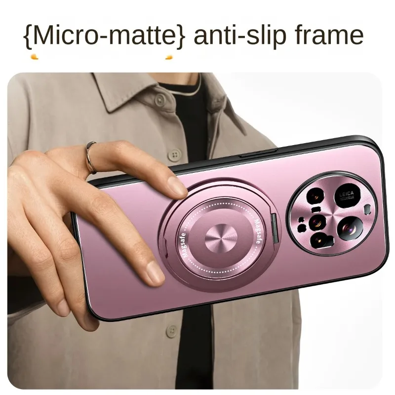 Funda magnética con soporte de anillo mate MagSafe para Xiaomi 15 Ultra 15pro, cubierta protectora de parachoques duro para Xiaomi Mi 15ultra 14 13 - imagen 3
