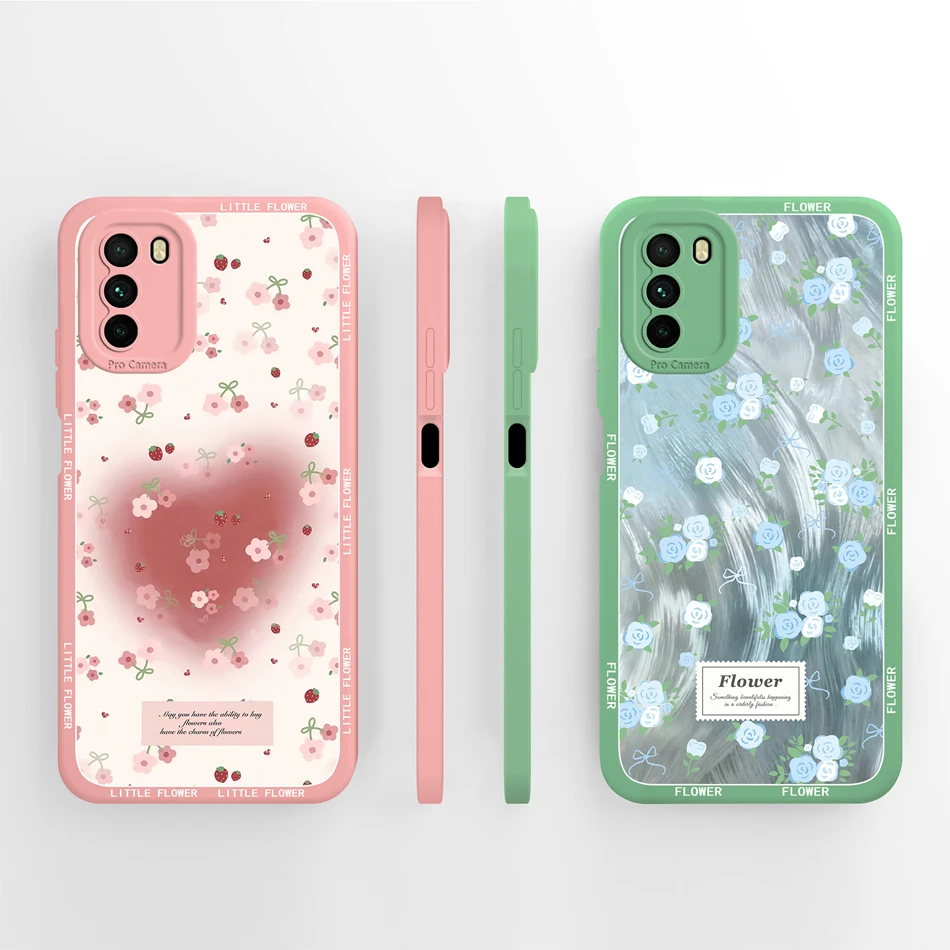 Para POCO M3 Pro 5G funda para POCO M4 Pro 4G 5G cubierta trasera pintada de caramelo carcasa de teléfono de silicona líquida suave Fundas de protección completa - imagen 2