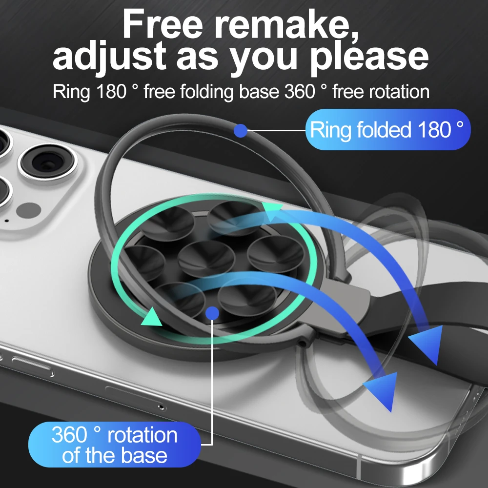 2025 Soporte para teléfono MagSafe de doble cara para iPhone 15/16/17, plegable 360 °   Soporte giratorio con imán fuerte y soporte para agarre de dedo - imagen 5