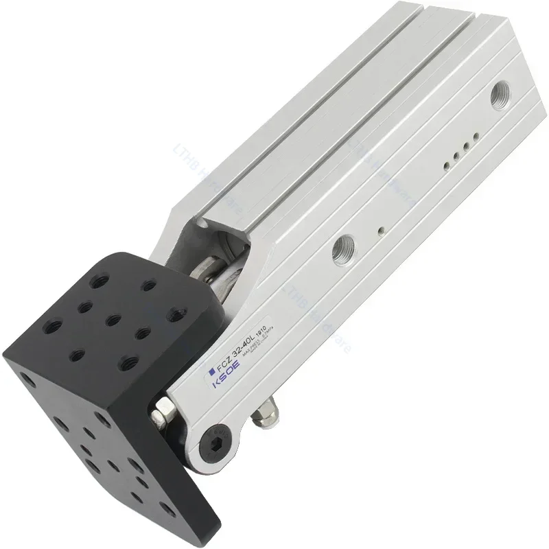 Accesorio de manipulador de cilindro de palanca neumática, grupo de colocación lateral Mini 32/40-45L, gira 90 °   Bisagra de fijación de rueda de estante abatible - imagen 2