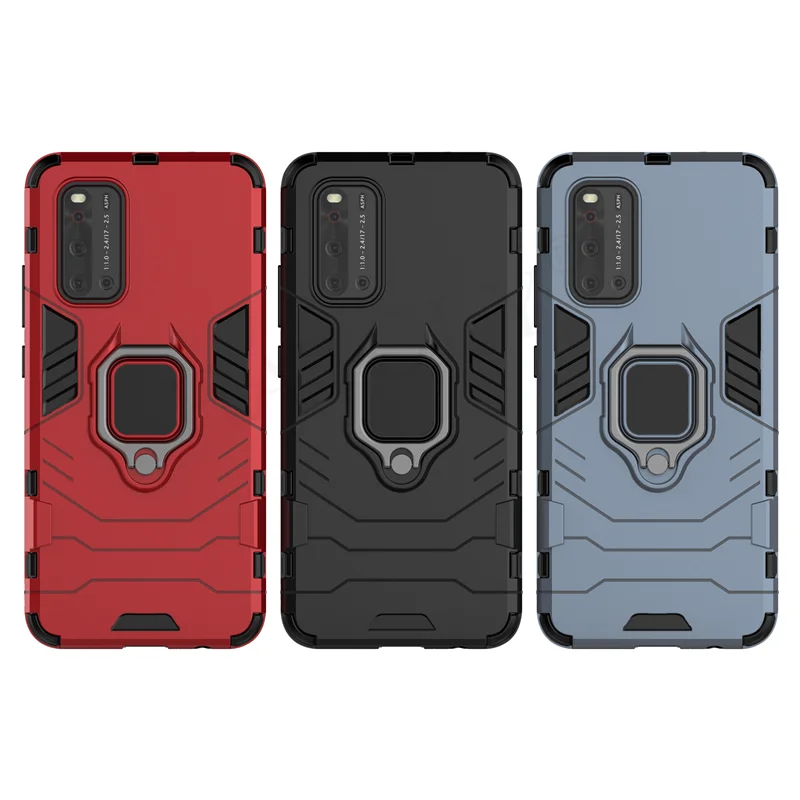 Para Vivo V19 funda para Vivo V17 V15 V11 Pro soporte de anillo magnético de silicona armadura de teléfono funda trasera para Vivo V19 - imagen 2