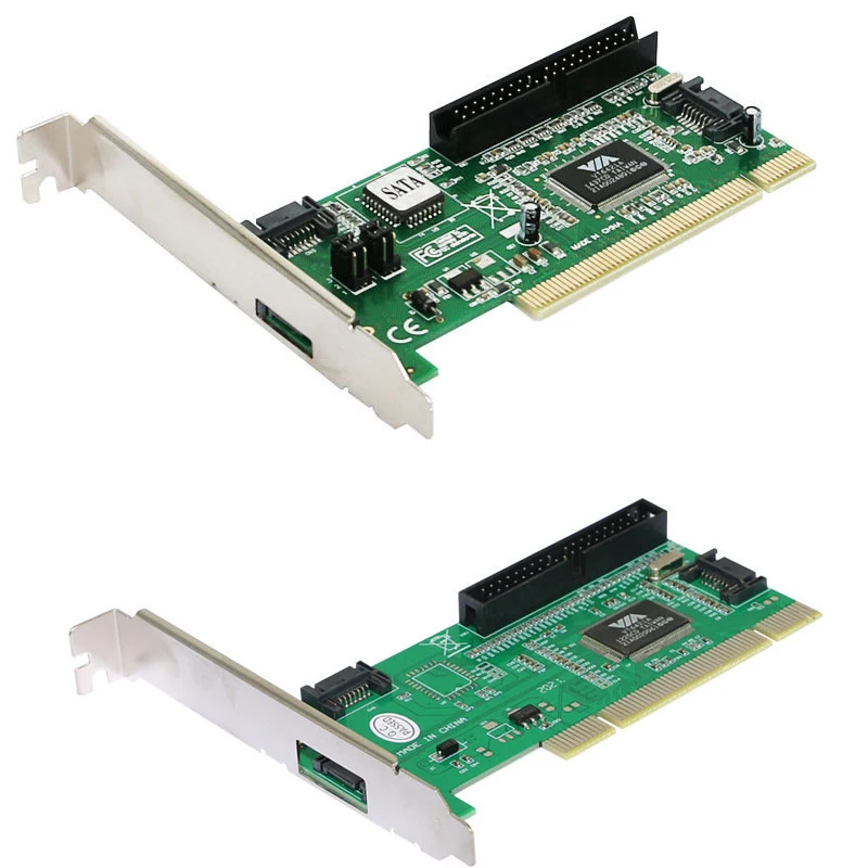 Convertidor de disco duro VIA6421 PCI a SATA PATA, tarjeta de extensión PCI a IDE para PC de escritorio, tarjeta de matriz de disco Serial ATA de doble canal RAID - imagen 2
