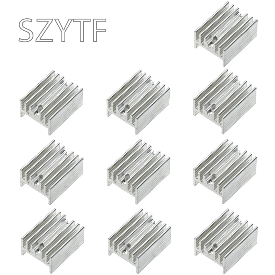 10 Uds radiador de aluminio blanco 15*10*20MM disipador de calor de una sola aguja YHR20 triodo TO-220 especial