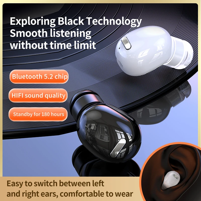 Mini auriculares intrauditivos inalámbricos X9, auriculares Bluetooth V5.2, auriculares deportivos de un solo oído, vida útil ultra larga, auriculares HIFI