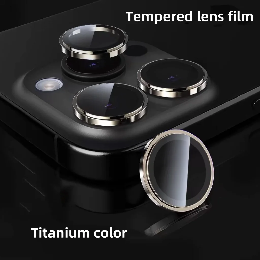 2-3Pcs Black Titanium Camera Lens Protection For IPhone 17 16 15 14 Pro Max 13 ProMax Tempered Glass Protector Accessory