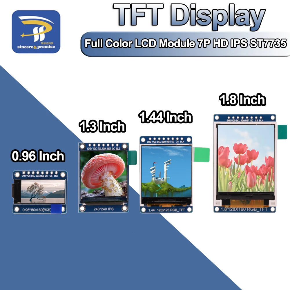 Pantalla TFT 0,96 1,3 1,44 1,8 pulgadas IPS 7P SPI HD 65K módulo LCD a todo Color ST7735 / ST7789 80*160 240*240 (no OLED) para Arduino - imagen 2