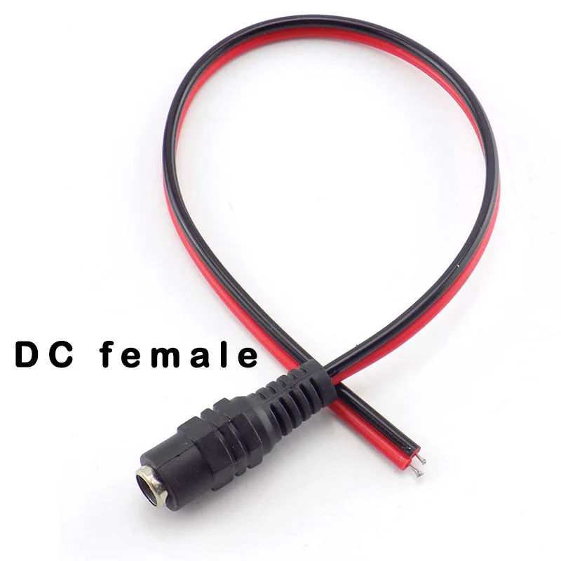 100 Uds conectores CC 5,5x2,1mm Cable en espiral conector hembra para cámara de seguridad CCTV adaptador de corriente CC A7 - imagen 3