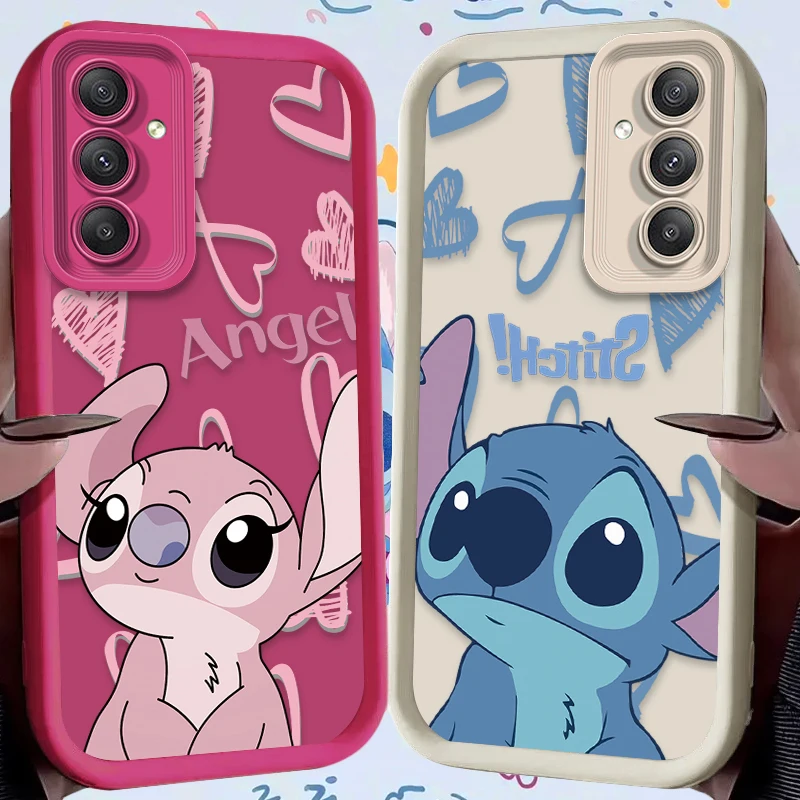 Pareja de Disney Stitch funda para Samsung Galaxy A54 A05S A05 A34 A24 A14 A53 A33 A23 A13 A52 A52S A32 A22 A12 A71 A51 A31 cubierta