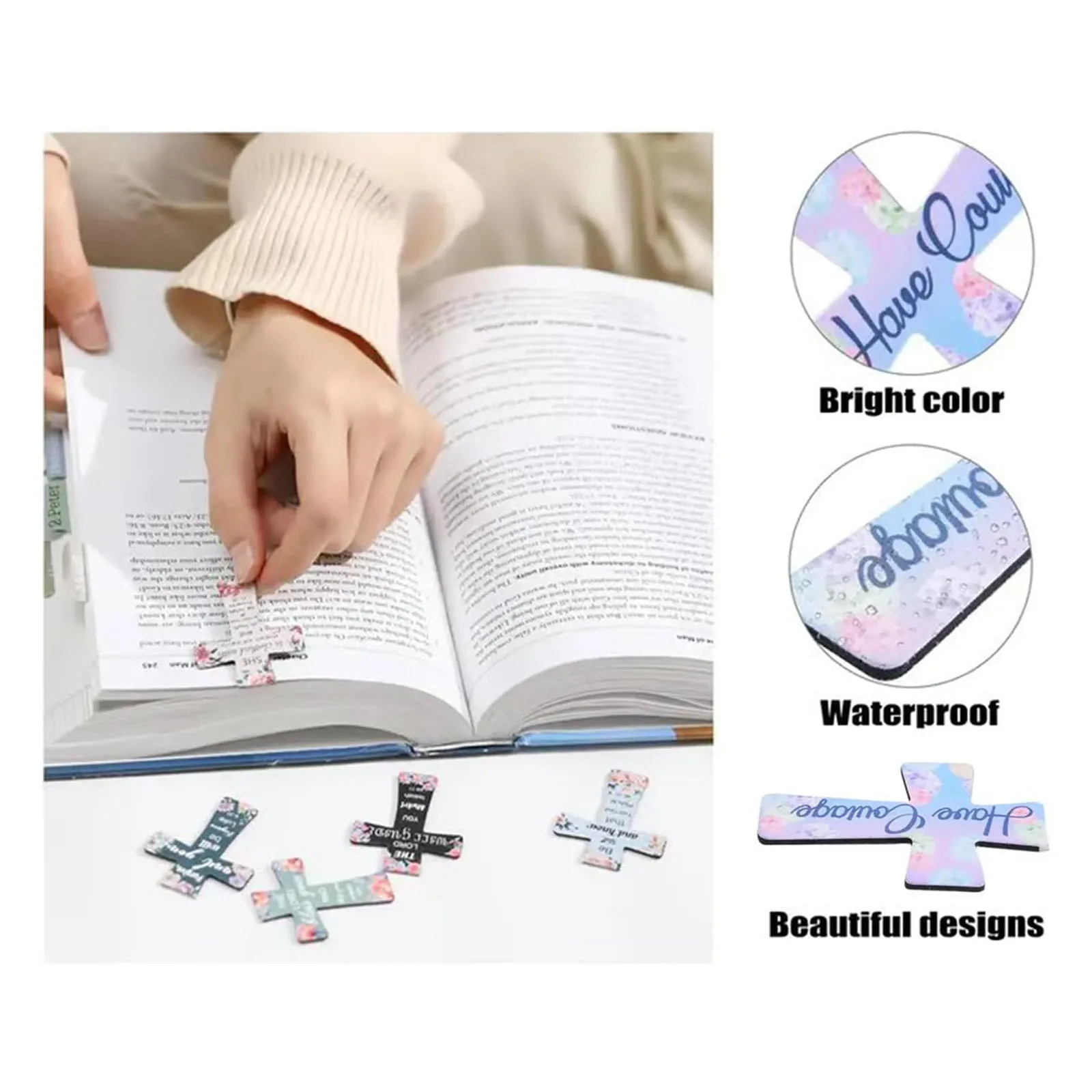12 piezas de marcadores cruzados magnéticos, bonitos marcadores cruzados magnéticos con citas inspiradoras, imanes de libros, marcadores de página, Clip