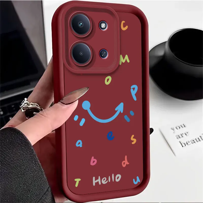 Para Redmi 15C 4G Redmi15C 6,78 "2025 funda para Redmi 15 4G 5G funda protectora de silicona suave letra graffiti Smiley Face funda de teléfono - imagen 5