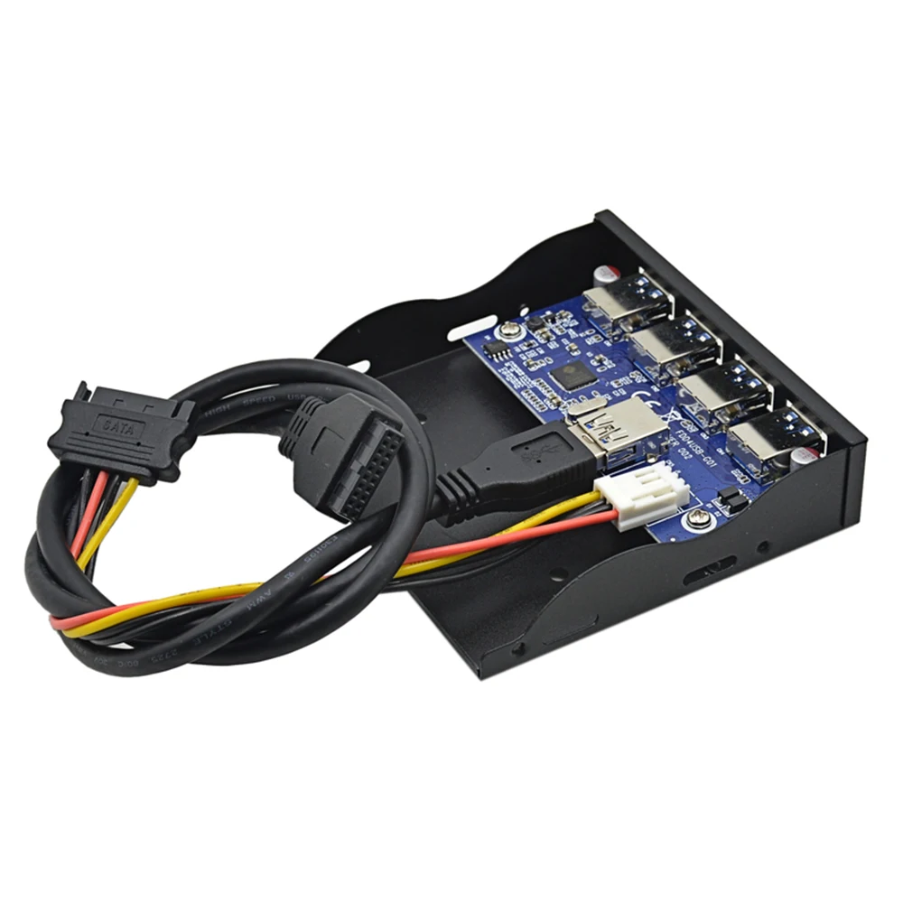 Nuevo adaptador de concentrador USB 3,0, concentrador USB 19 + 1 20 pines, 4 puertos USB 3,0, soporte combinado de Panel frontal, unidad de disquete FDD de 3,5 ", bahía para PC de escritorio - imagen 3