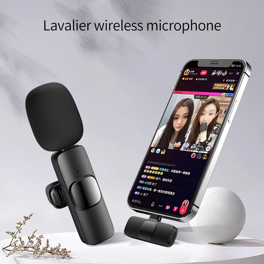 Micrófono inalámbrico Lavalier micrófono transmisión en vivo juego micrófono cancelación de ruido Audio Video grabación Mini para teléfono Android - imagen 2