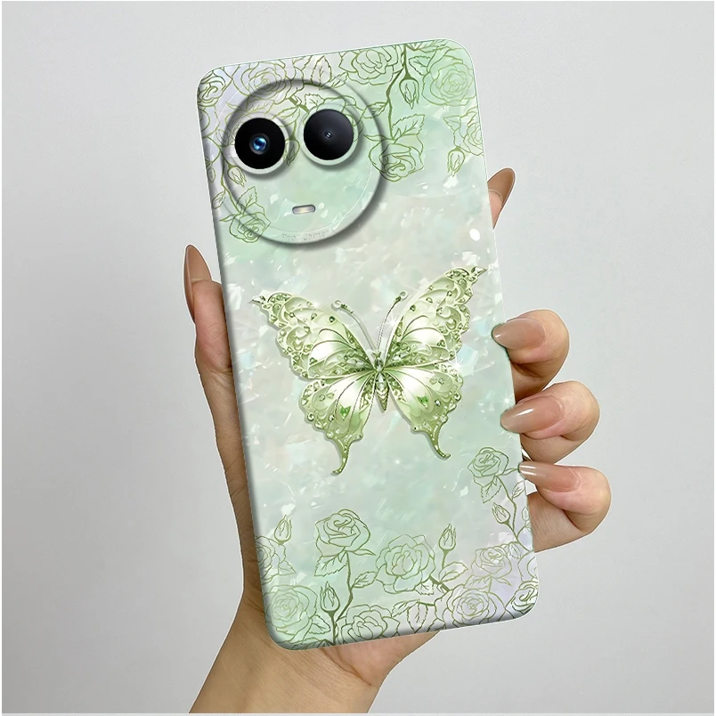 Para Realme V50 funda estética bonita mariposa flores a prueba de golpes funda de silicona suave para Realme V50S RMX3783 funda de teléfono - imagen 2