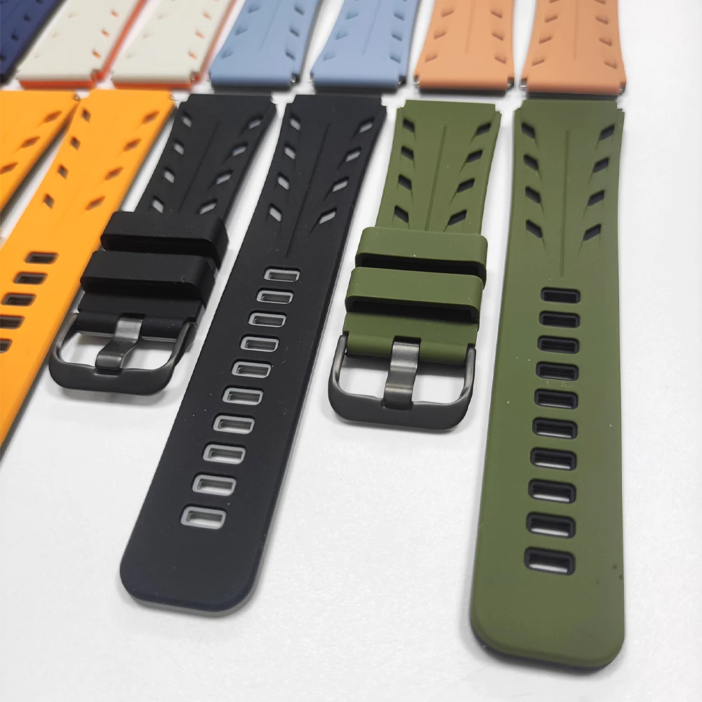 Correa de reloj inteligente de silicona de dos tonos de liberación rápida de 22mm para Huawei GT/Amazfit/Xiaomi S4/Honor/Suunto RACE 2 S pulsera deportiva - imagen 4