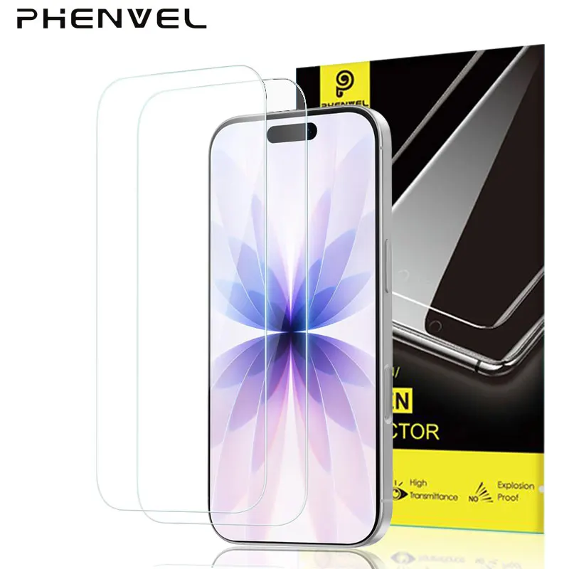 Vidrio protector sin borde para Iphone 17 Protector de pantalla de vidrio templado 9H de alta claridad para Iphone 17Pro, 17Pro MAX, Air