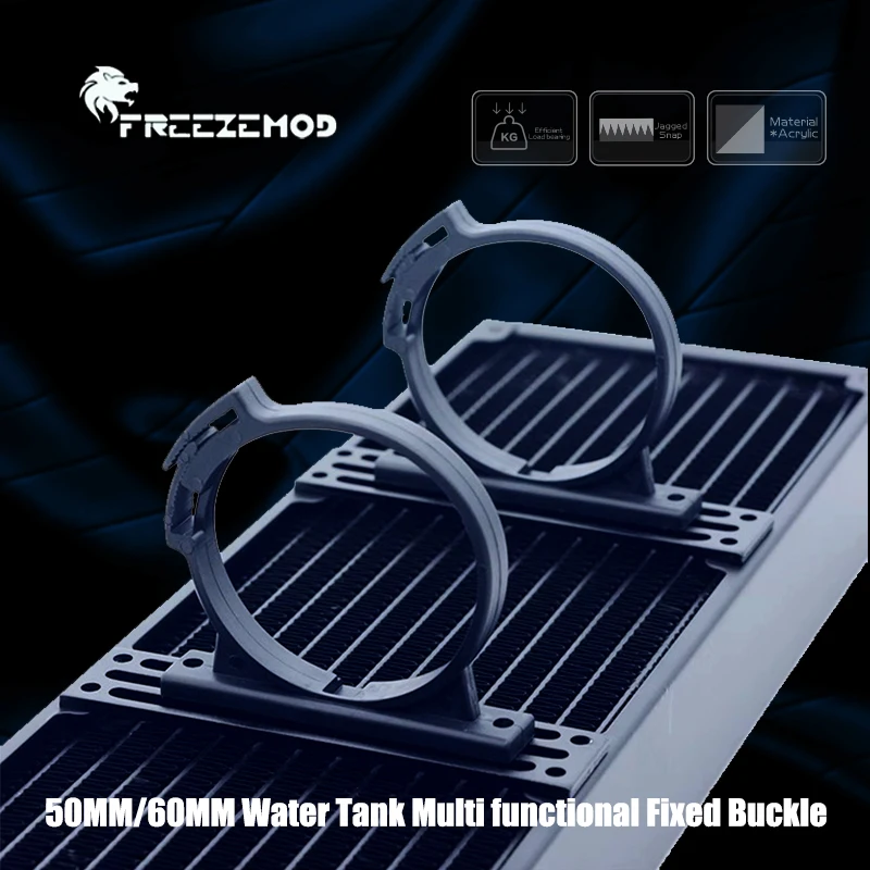FREEZEMOD Soporte Tanque Agua Redondo con Abrazadera Ajustable Negra