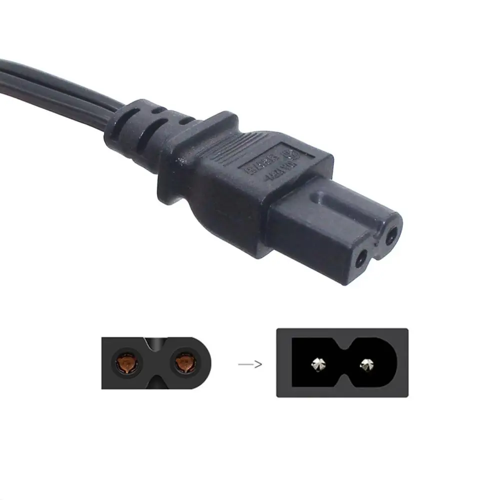 Cable de pared Universal de 2 clavijas para HDTV,Sharp,Smart LED TV,18AWG US Nema-1-15P a IEC320 C7 Firgure 8, adaptador de Cable de alimentación de 0,5 m-5m - imagen 4