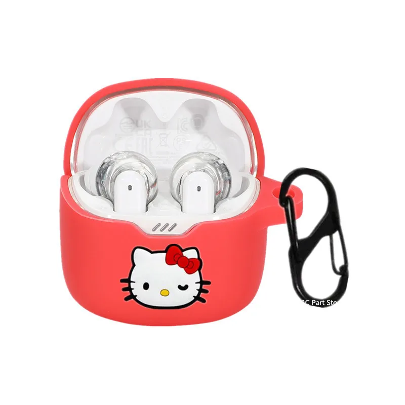 Miniso Sanrio funda para auriculares JBL TUNE FLEX silicona auriculares inalámbricos Bluetooth caja de carga carcasa protectora con gancho - imagen 2