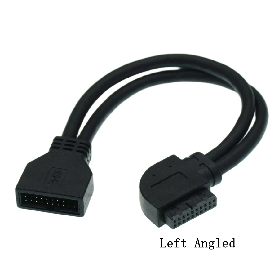 90 grados arriba abajo izquierda ángulo recto codo USB3.0 20 pines hembra a USB 3,0 20 pines macho extensión placa base Cable 20CM - imagen 5