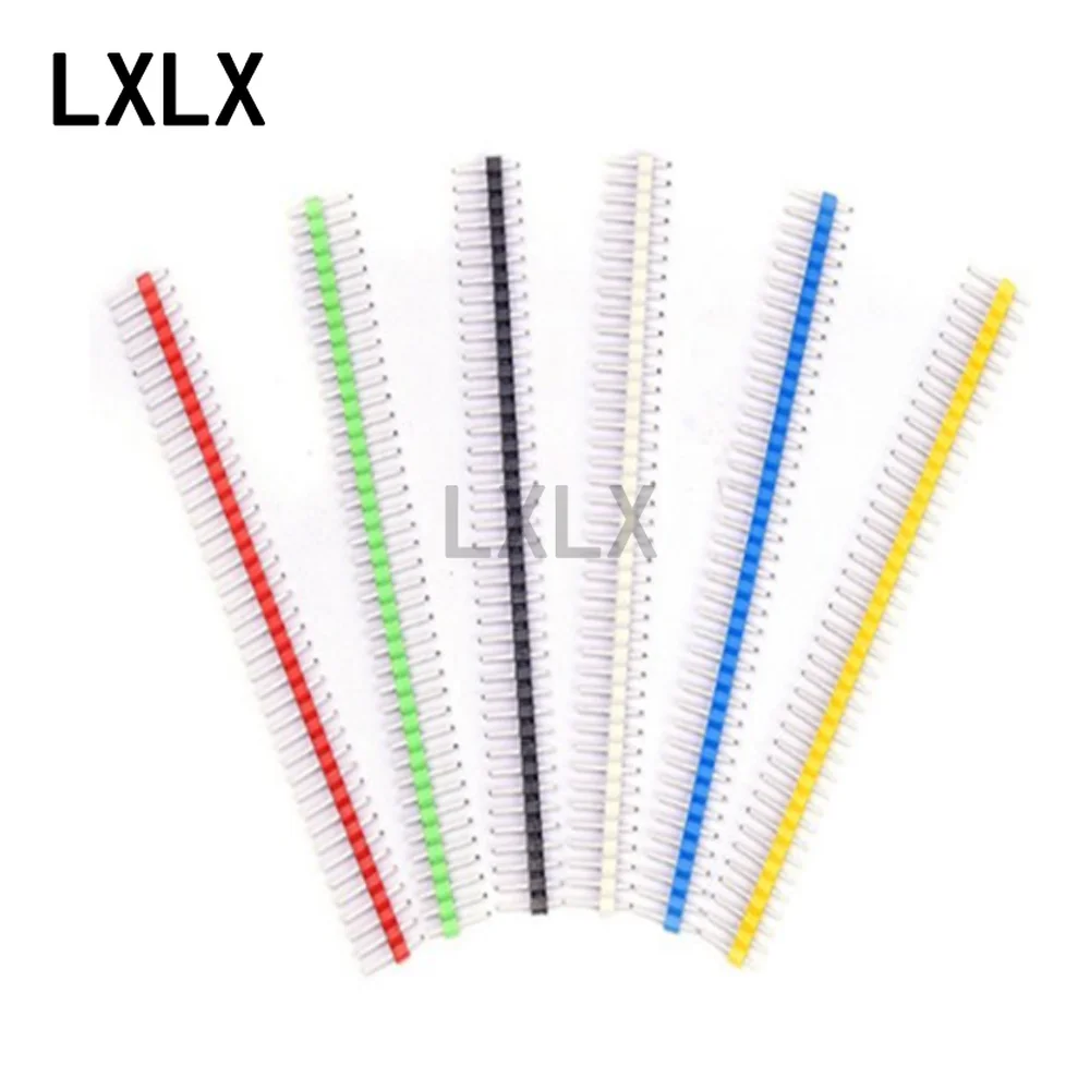 LXLX1 100 Uds Pin colorido 2,54 paso 1*40P Pin recto único blanco rojo azul amarillo electrónico - imagen 2