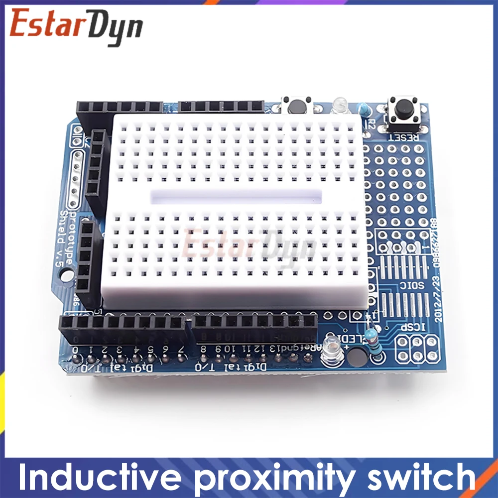 UNO Proto Shield con placa de pruebas SYB-170, placa de expansión para proyectos de bricolaje Arduino y creación de prototipos electrónicos