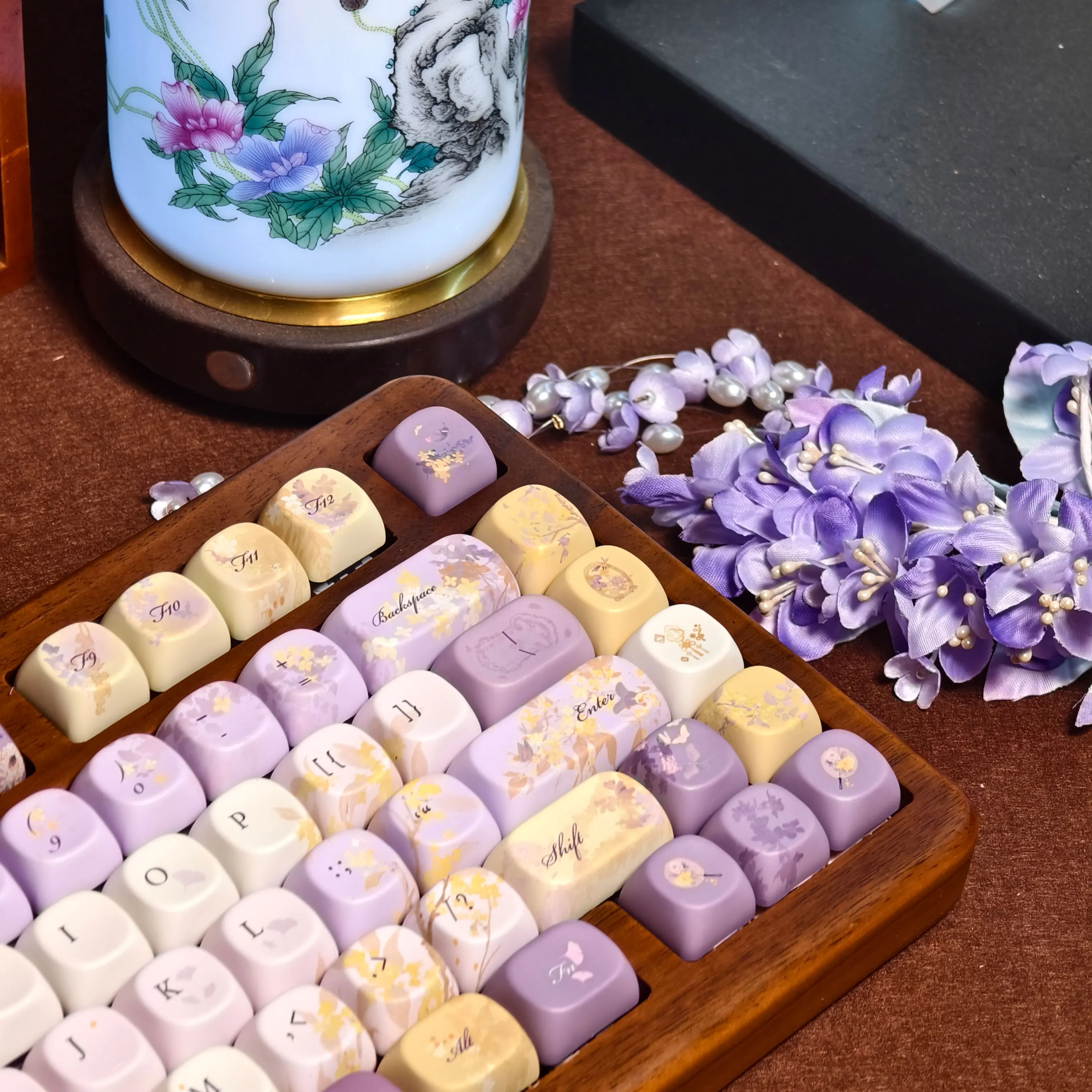 120 teclas Osmanthus Keycaps Cherry Profile lindo Anime retroiluminación Keycap DYE-SUB PBT Keycap para teclado mecánico MX 60/61/68