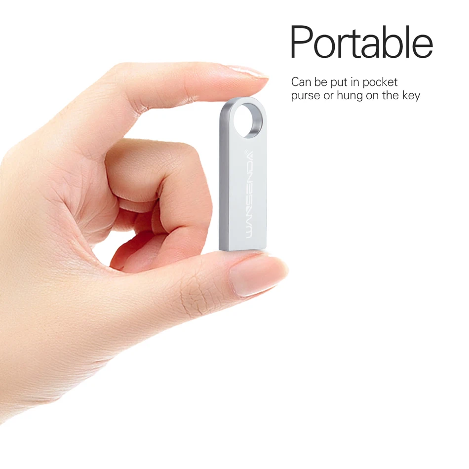 WANSENDA-Mini unidad Flash USB de Metal, Pendrive resistente al agua de 32GB, 16GB, 8GB, 4GB, 64GB, 2,0 - imagen 2